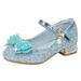 JDEFEG Closed Toe Sandals for Girls Toddler Little Kid Girls Dress Pumps Glitter Sequins Princess Bowknot Low Heels Party Dance Shoes Rhinestone Sandals Little Girls Slipper Boots Pu Blue 26