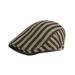 WITHMOONS Cotton Striped Ivy Newsboy Cap Cabbie Gatsby Golf Beret Hat YZ30107 (Brown)