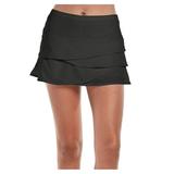 Lucky In Love Women`s Scallop Tennis Skort Charcoal ( SMALL )
