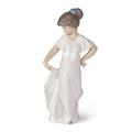 NAO Porcelain Figure 'How Pretty!' in Gloss and Pastel Tones. Decorative Porcelain Girl Figure.