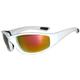 Motorcycle Sunglasses - White Frame / Red Mirror Lens