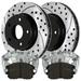 AutoShack Front Brake Calipers Ceramic Pads Drilled Slotted Rotors Black Kit Driver and Passenger Side Replacement for 2007 2008 2009 2010 2011 2012 2013 Nissan Altima 2.5L 3.5L V6 FWD