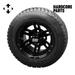 Hardcore Parts 10 Black BULLDOG Golf Cart Wheels and 205/50-10 (18 x8 -10 ) DOT rated Low Profile tires - Set of 4 includes Black SS center caps and 1/2x20 Black lug nuts