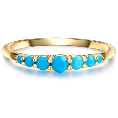 Glanzstücke München - Ring Sterling Silber Türkis (rek.) in Gelbgold Ringe 1 ct Damen Image