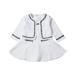 Bagilaanoe 2pcs Toddler Baby Girl Dress Set Sleeveless Patchwork Zipper Dress + Long Sleeve Coat 1T 2T 3T 4T 5T 6T Kids Casual Fall Outfits