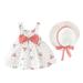 Sleeveless Princess Dresses Hat Baby Girls Outfits Dot Kids Toddler Bow Girls Outfits&Set Kids And Teens