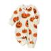 Infant Baby Boys Girls Halloween Onesie Outfit Cute Pumpkin Patch Romper Oversized Jumpsuit Zipper Autumn Pajamas Clothes