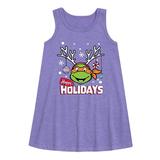 Teenage Muntant Ninja Turtle - Happy Holidays - Toddler and Youth Girls A-line Dress