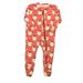 Pre-owned Little Pajama Co Unisex Red Santa 1-piece footed Pajamas size: 3-6 Months