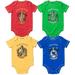 Harry Potter Newborn Baby Boys 4 Pack Bodysuits Newborn to Infant