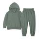 ZCFZJW Kid s Tracksuits 2 Piece Athletic Hoodie Tracksuit Set Activewear Solid Pullover Sweatshirt Sweatpant Sports Sets for Youth Boys Girls Sweatsuit(Green 10-11 Years)