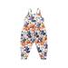 Toddler Baby Girl Halloween Jumpsuit Outfits Kids Pumpkin Skull Ghost Sleeveless Strap Romper Long Pants Clothes