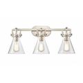 Innovations Lighting 411-3W-12-27 Cone Vanity Cone 3 Light 27 Wide Vanity Light - Nickel