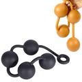 Guspiun Large Ball Chain with 4 Balls (Diameter 60 mm), Silicone Balls Masturbator Dilator Fetish Douche Silicone Sex Toy for Men and Women (Black)