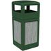 Commercial Zone Products 42 gal Precision Series Waste Containers with Dome Lid & Stainless Steel Panels Green with Horizontal Design