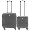 Flight Knight Suitcase Set of 2 Lightweight 4 Wheel ABS Hard Case Cabin Carry On Hand Luggage - easyJet Maximum Size for Overhead Cabin & Under Seat Carry-On - 45x36x20cm & 56x45x25cm