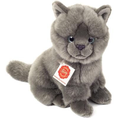 Kuscheltier TEDDY HERMANN "Kartäuser Katze sitzend grau, 20 cm" Plüschfiguren grau Kinder zum Teil aus recyceltem Material