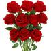 10 Pack Artificial Rose Flower Red Silk Roses with Stem Fake Flowers Bouquet for Wedding Party Valentine s Day Decor (Red)