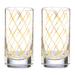 Kate Spade Dining | Bnib Kate Spade Lenox Gold Trellis Hiball Crystal Glassware, Set Of 2 | Color: Gold | Size: Os