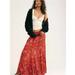 Free People Skirts | Free People Fp One Cypress Printed Ruffles Maxi Skirt | Color: Red | Size: Xs