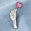 Urban Outfitters Jewelry | Lollipop Skull Hand Enamel Pin | Color: Pink/White | Size: Os