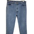 Levi's Jeans | Levis Mens 540 Med To Light Wash Denim Straight Jeans Brown Leather Tab Sz 40x30 | Color: Blue | Size: 40