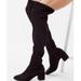 Urban Outfitters Shoes | Faux Suede Over The Knee Black Boots Size 9 | Color: Black | Size: 9