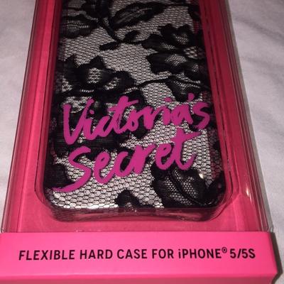 Victoria's Secret Accessories | Black Floral Lace Iphone 5 5s Phone Hard Case Pink | Color: Black/White | Size: Os