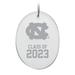 North Carolina Tar Heels Class of 2023 2.75'' x 3.75'' Glass Oval Ornament