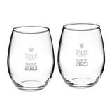 William & Mary Tribe Class of 2023 21oz. 2-Piece Stemless Wine Glass Set