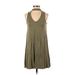 Pull&Bear Casual Dress - A-Line: Green Solid Dresses - Women's Size Small