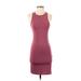Forever 21 Casual Dress - Bodycon: Pink Solid Dresses - Women's Size Small