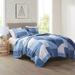 Intelligent Design Skyler Patchwork Printed Reversible Coverlet Set in Blue (Full/Queen) - Olliix ID13-2130