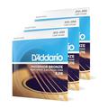 D'Addario Gitarrensaiten Westerngitarre | Gitarrensaiten Akustikgitarre | Gitarrensaiten für Akustikgitarre (beschichtete Phosphor-Bronze-Saiten, Stärke Light 0,012-0,053) 3er-Pack