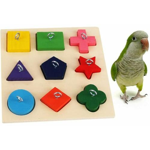 Vogel-Puzzle-Spielzeug, Papagei, Lernspielzeug, Vogelfutter, Holzspielzeug, Blockspielzeug für