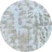 Ahgly Company Indoor Round Abstract Gray Cloud Gray Abstract Area Rugs 5 Round