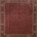 Ahgly Company Machine Washable Indoor Square Traditional Sienna Brown Area Rugs 4 Square