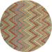 Ahgly Company Machine Washable Indoor Round Contemporary Fall Leaf Brown Green Area Rugs 7 Round