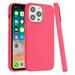 Hybrid Case Compatible with Apple iPhone 14 Pro (6.1 ) Slim Classic Hybrid Rubber Gummy Gel Slick Hard PC Silicone TPU Chromed Button Cover [ Hot Pink ]
