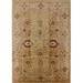 Ahgly Company Indoor Rectangle Mid-Century Modern Brown Sand Brown Oriental Area Rugs 2 x 4