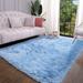 YJ.GWL Soft Fluffy Bedroom Rugs Shaggy Plush Area Rug for Living Room Home Decor Floor Carpet 4 x 5.3 Cobalt Blue