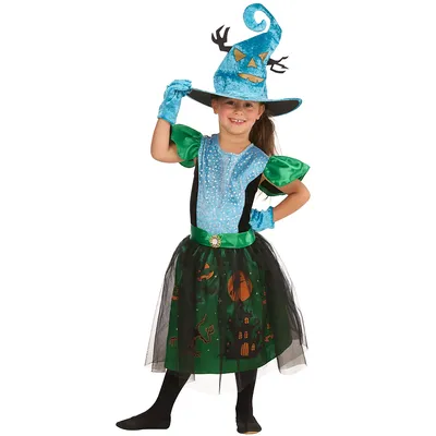 Kinder-Kleid Hexe, blau/schwarz Image