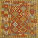 Ahgly Company Indoor Square Contemporary Caramel Brown Oriental Area Rugs 8 Square