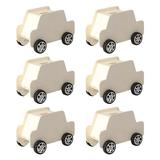 6Pcs Wooden Car Shaped Piggy Banks Money Saving Boxes DIY Money Saving Pots