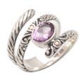 Radiant Style,'Balinese Cocktail Ring with Amethyst and 18k Gold Accents'