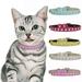 Anvazise Pet Collar Adjustable Reflective Dog Cat Rhinestones Neck Strap Pet Training Leash Pet Supplies Rose Red M