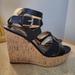 Coach Shoes | Coach Cork Wedge Size 7 | Color: Black | Size: 7