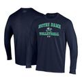 Men's Under Armour Navy Notre Dame Fighting Irish Volleyball Arch Over Performance Long Sleeve T-Shirt