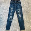 American Eagle Outfitters Jeans | Juniors American Eagle High Rise Ripped Jeggings | Color: Blue | Size: 00j