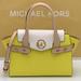 Michael Kors Bags | Michael Kors Carmen Medium Faux Leather Belted Satchel Sunshine Multi Color | Color: White/Yellow | Size: Medium 11"W X 7.75"H X 5"D